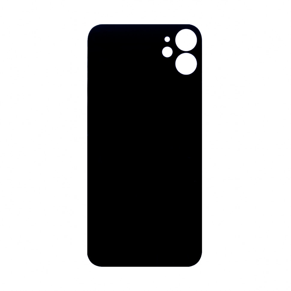 Задняя крышка для iPhone 11 Черный (стекло, широкий вырез под камеру, логотип)