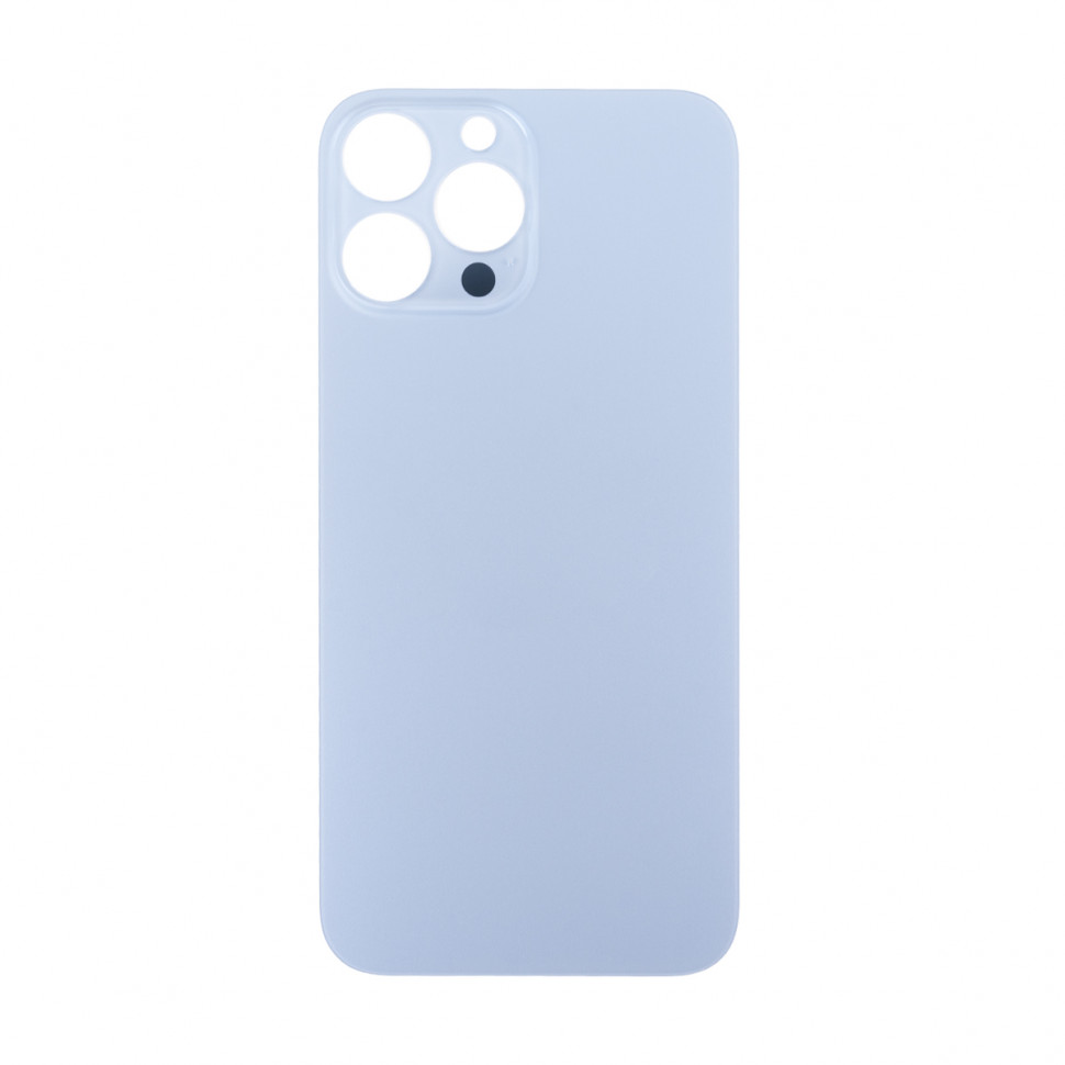Задняя крышка для iPhone 13 Pro Max Голубой (стекло, широкий вырез под камеру, логотип) - Премиум