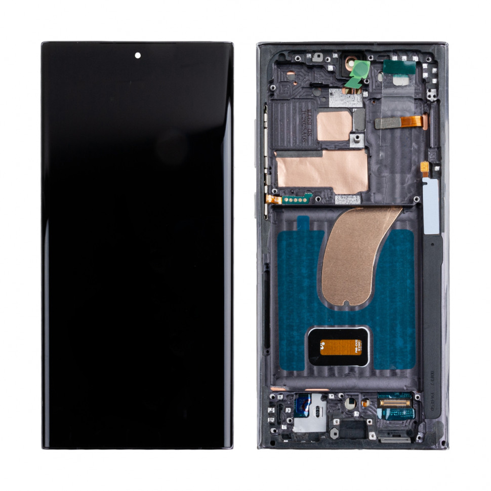 Дисплей с рамкой для Samsung S918B (S23 Ultra) Черный Soft OLED, 120 Гц (Full Size)