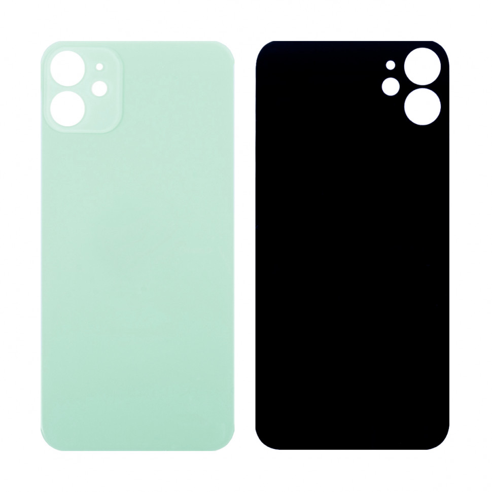 Задняя крышка для iPhone 11 Зеленый (стекло, широкий вырез под камеру, логотип)