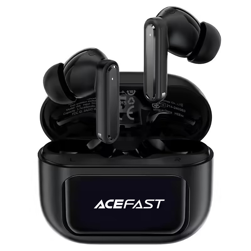 Беспроводные наушники Acefast W6 (TWS, вакуумные, с дисплеем, ANC) Черный