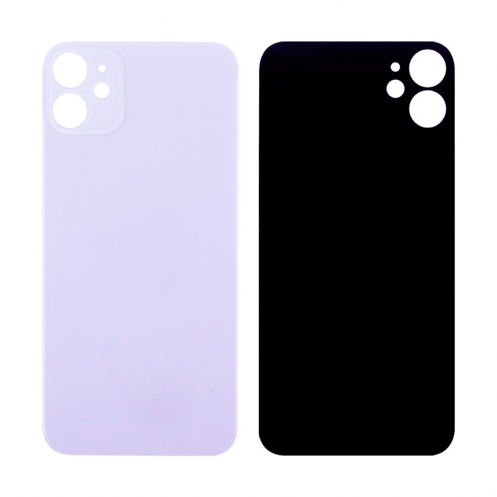 Задняя крышка для iPhone 11 Фиолетовый (стекло, широкий вырез под камеру, логотип)