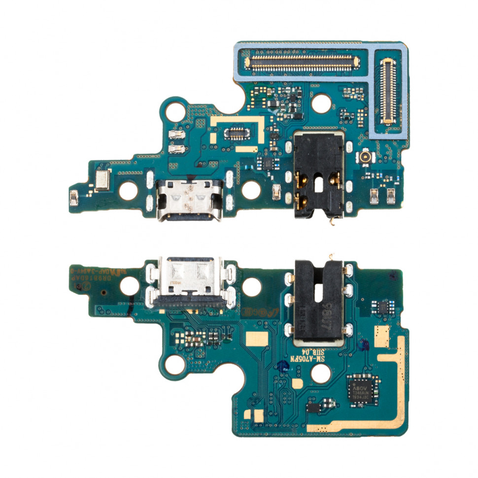 Шлейф для Samsung A705F (A70) плата системный разъем/разъем гарнитуры/микрофон - Премиум
