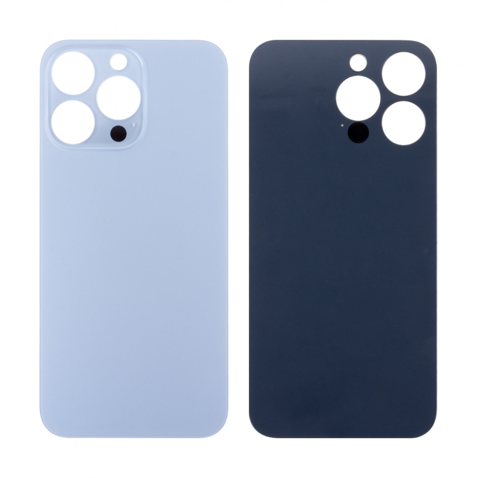 Задняя крышка для iPhone 13 Pro Голубой (стекло, широкий вырез под камеру, логотип) - Премиум