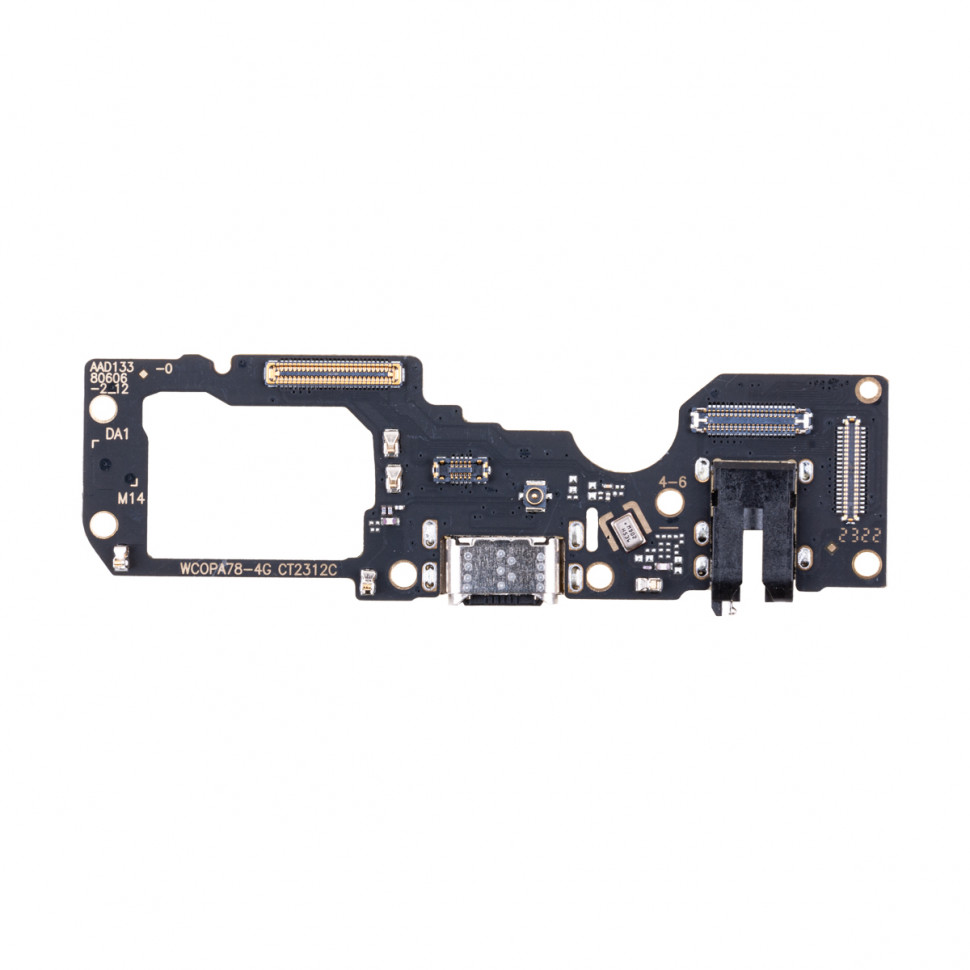 Шлейф для OPPO A78 4G плата на системный разъем/разъем гарнитуры/микрофон
