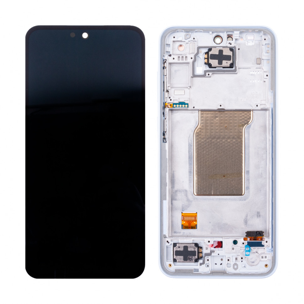 Дисплей с рамкой для Samsung A356E (A35 5G) Голубой Оригинал (SP)