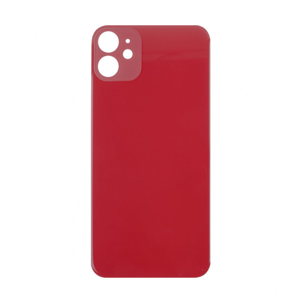 Задняя крышка для iPhone 11 Красный (стекло, широкий вырез под камеру, логотип)