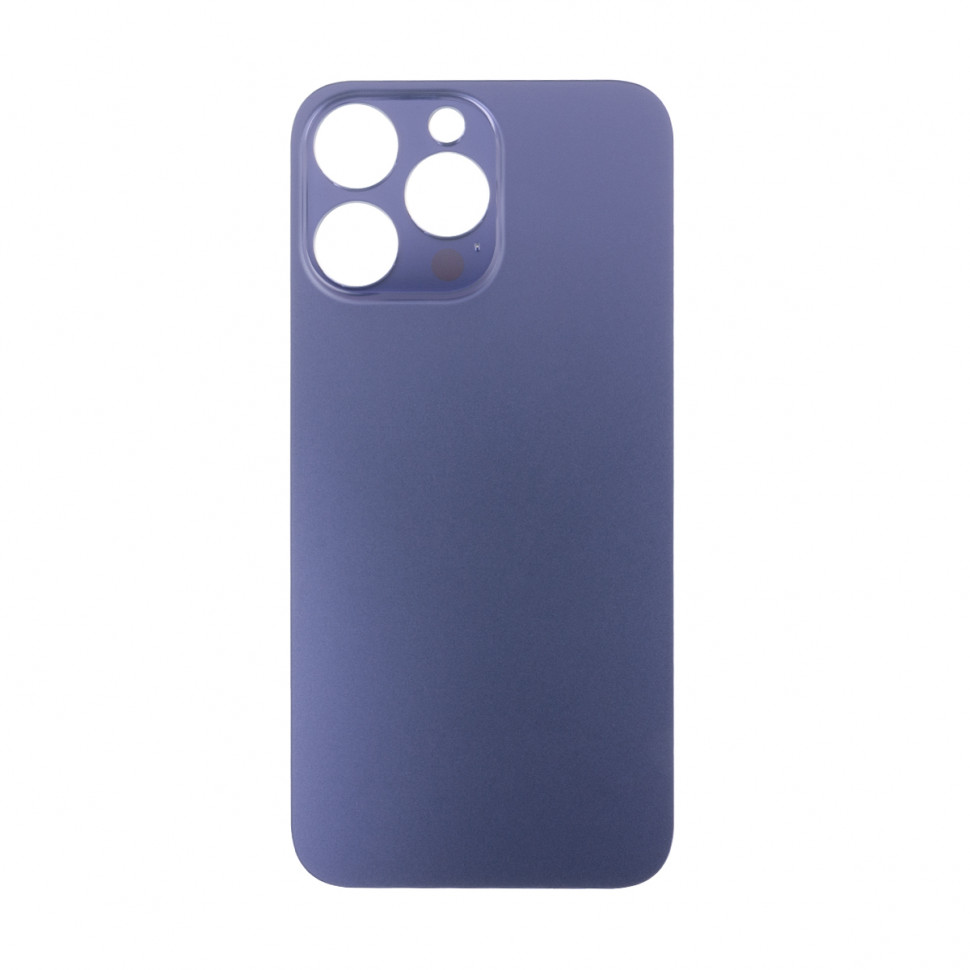 Задняя крышка для iPhone 14 Pro Max Темно-фиолетовый (стекло, широкий вырез, логотип) - Премиум