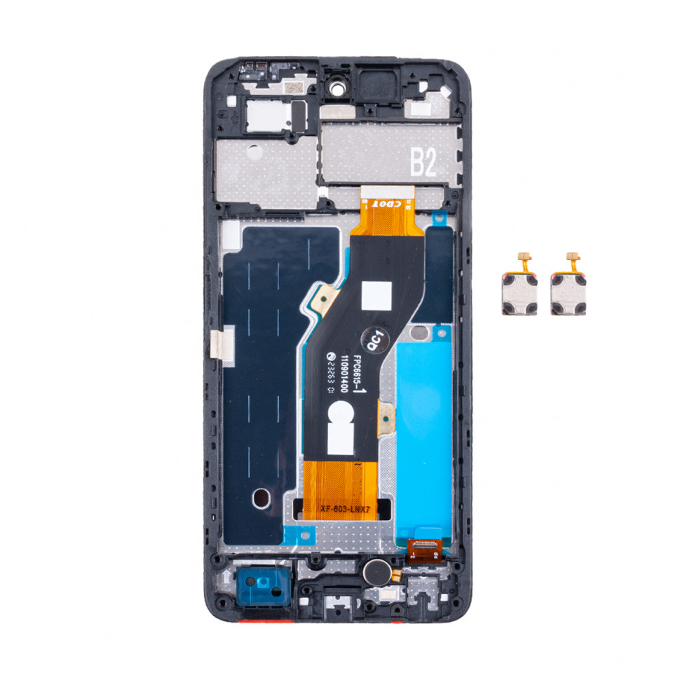 Дисплей с рамкой для Tecno Spark Go 2024 Черный Оригинал