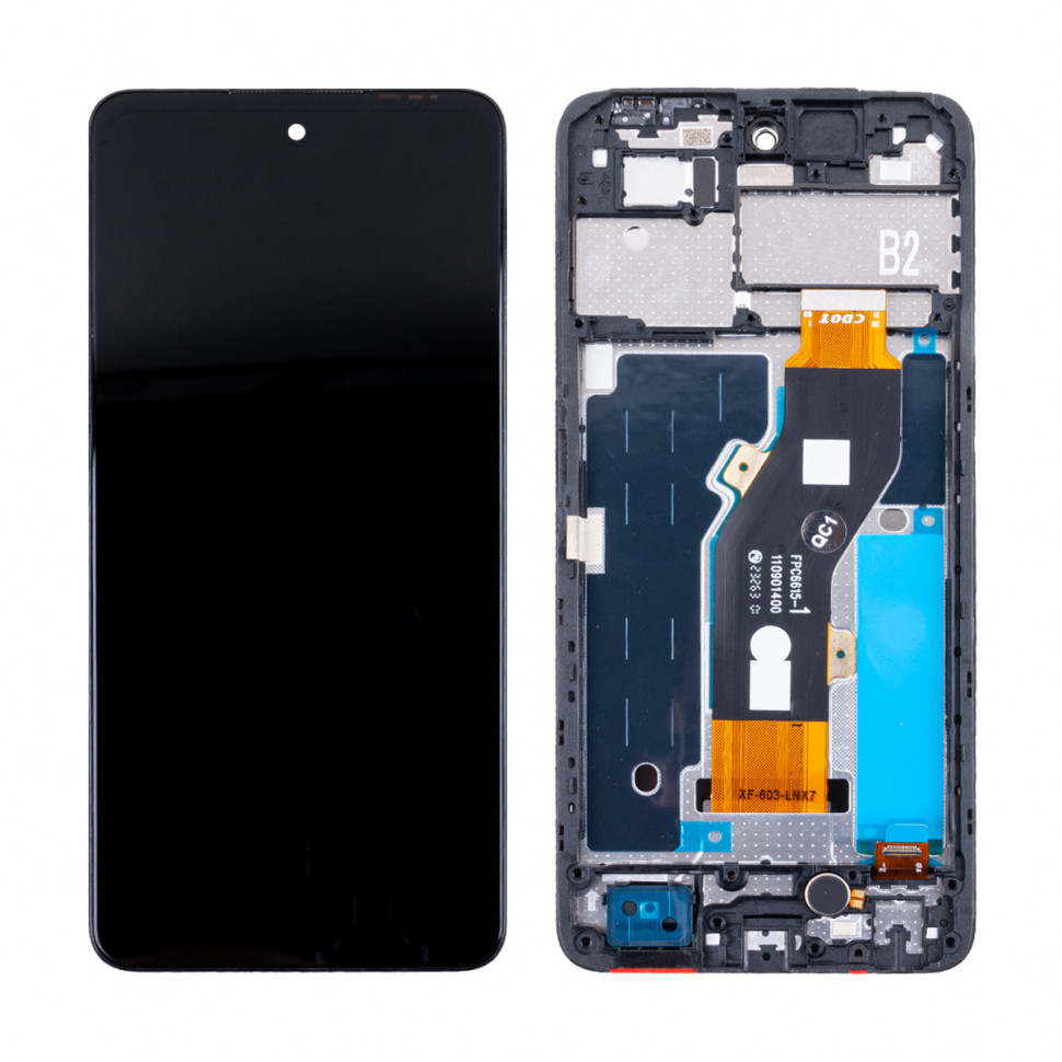 Дисплей с рамкой для Tecno Spark Go 2024 Черный Оригинал