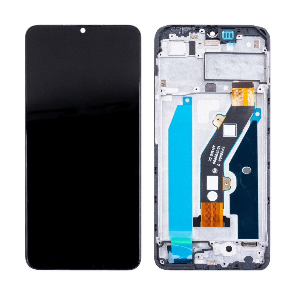 Дисплей с рамкой для Infinix Smart 7 Черный Оригинал