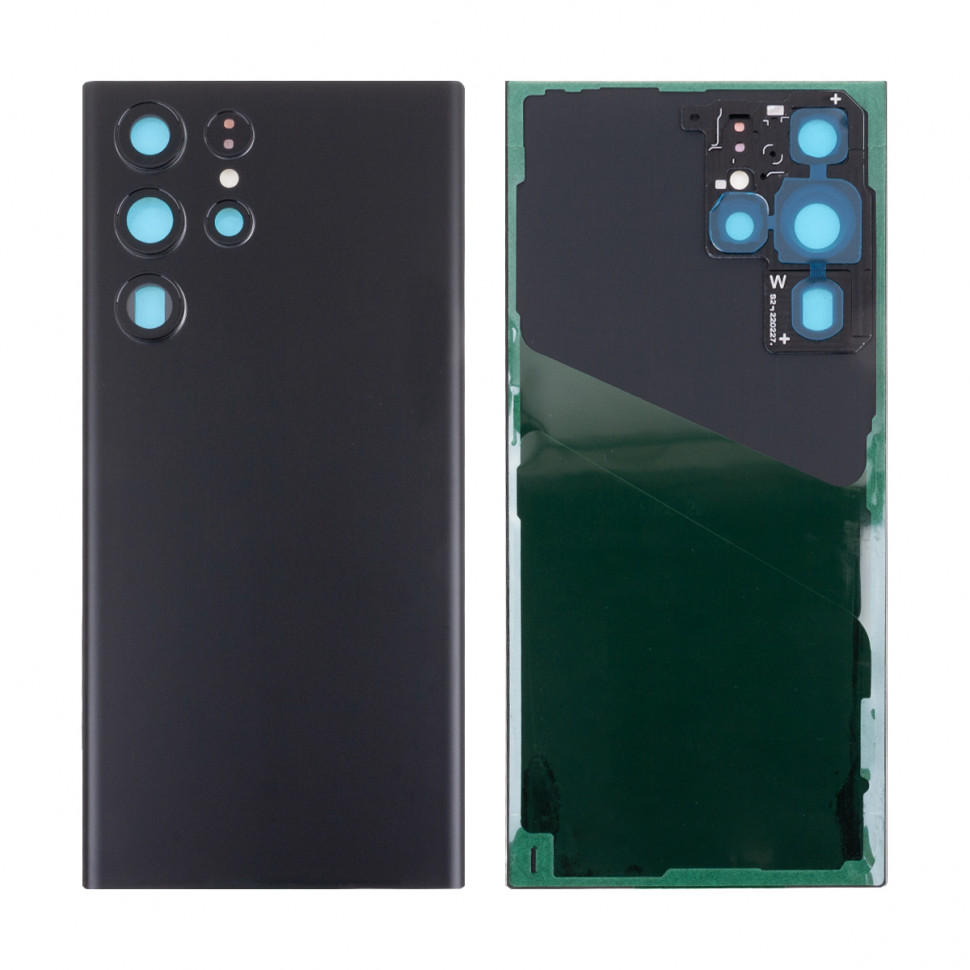 Задняя крышка для Samsung S908B (S22 Ultra) Черный - Премиум