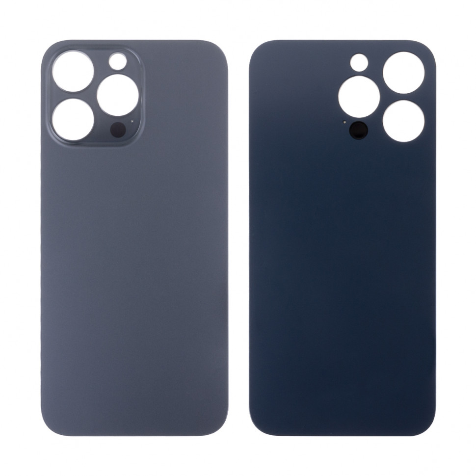 Задняя крышка для iPhone 14 Pro Max Черный (стекло, широкий вырез под камеру, логотип) - Премиум