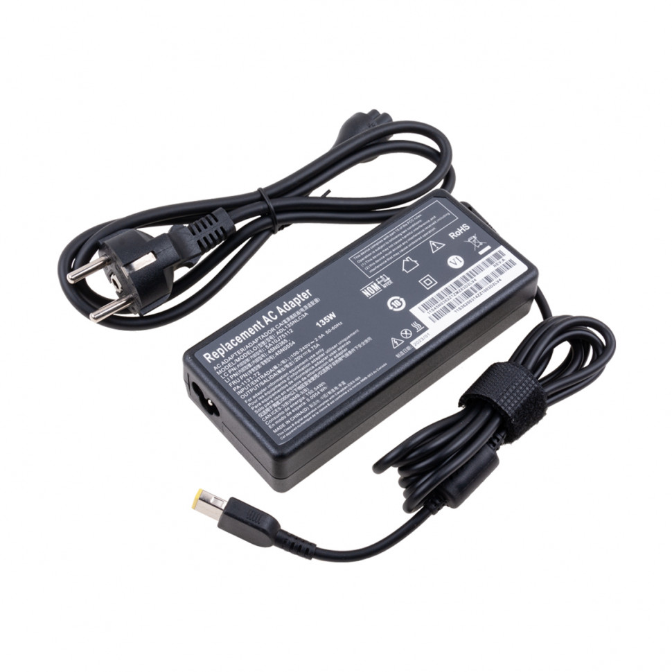 Блок питания для ноутбука Lenovo 20V, 6,75A, 135W (прямоугольный разъем)