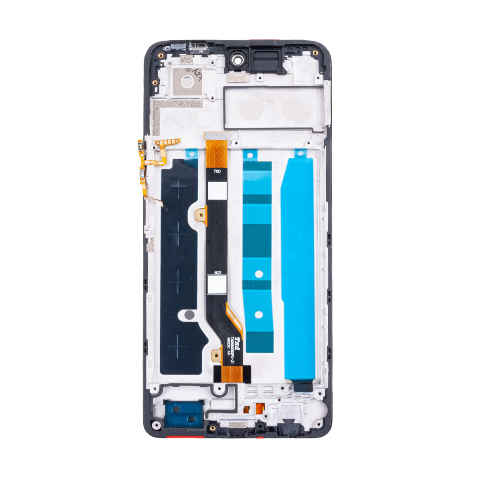 Дисплей с рамкой для Tecno Spark 20 Pro Черный Оригинал