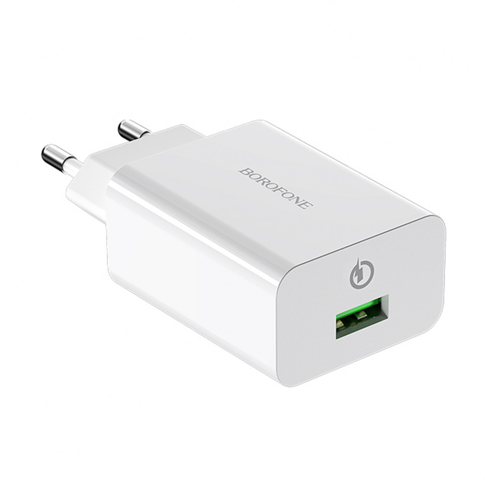 СЗУ USB Borofone BA21A (18W, QС3.0) Белый