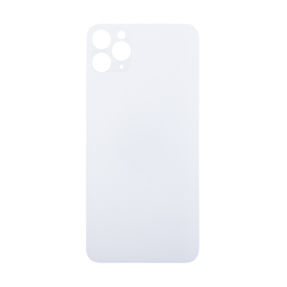 Задняя крышка для iPhone 11 Pro Max Белый (стекло, широкий вырез под камеру, логотип)
