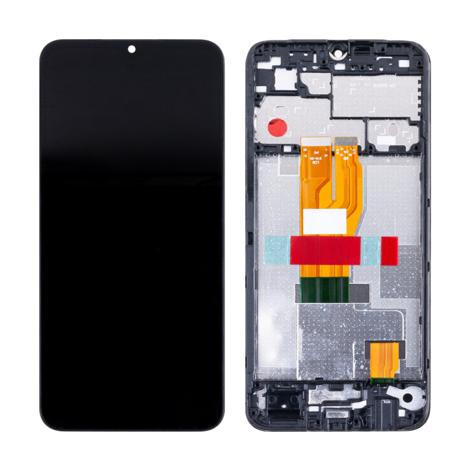 Дисплей с рамкой для Realme C30/Narzo 50i Prime Черный Оригинал