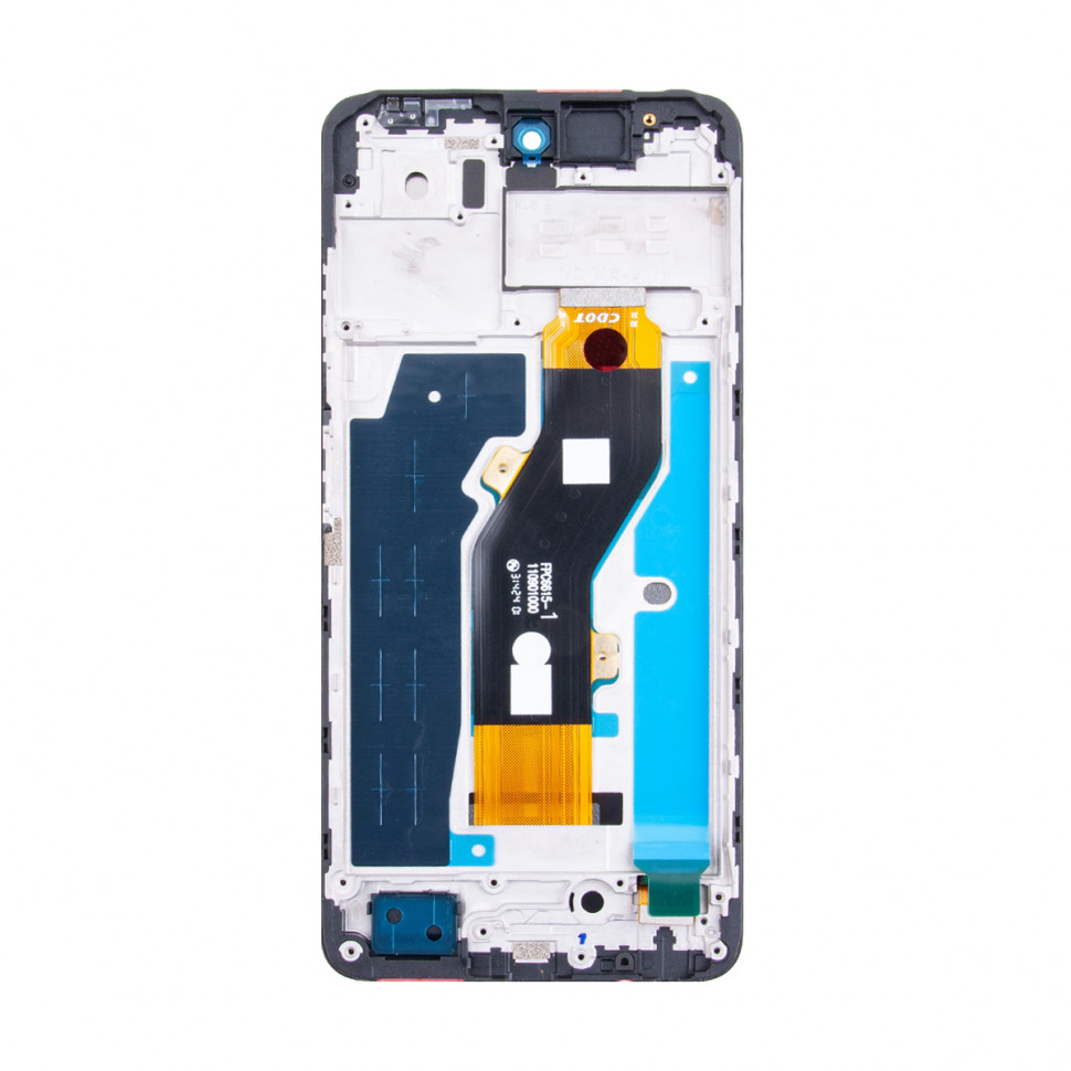 Дисплей с рамкой для Tecno Spark 20 Черный Оригинал