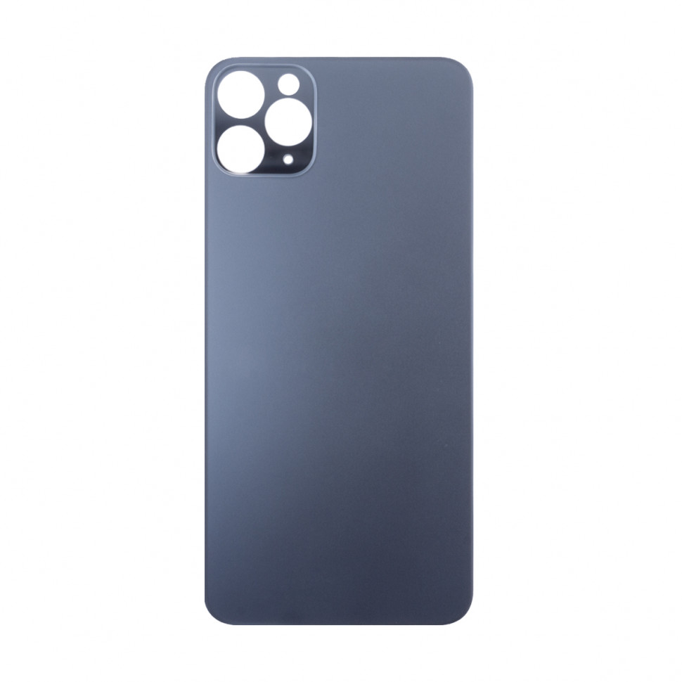 Задняя крышка для iPhone 11 Pro Max Серый (стекло, широкий вырез под камеру, логотип)