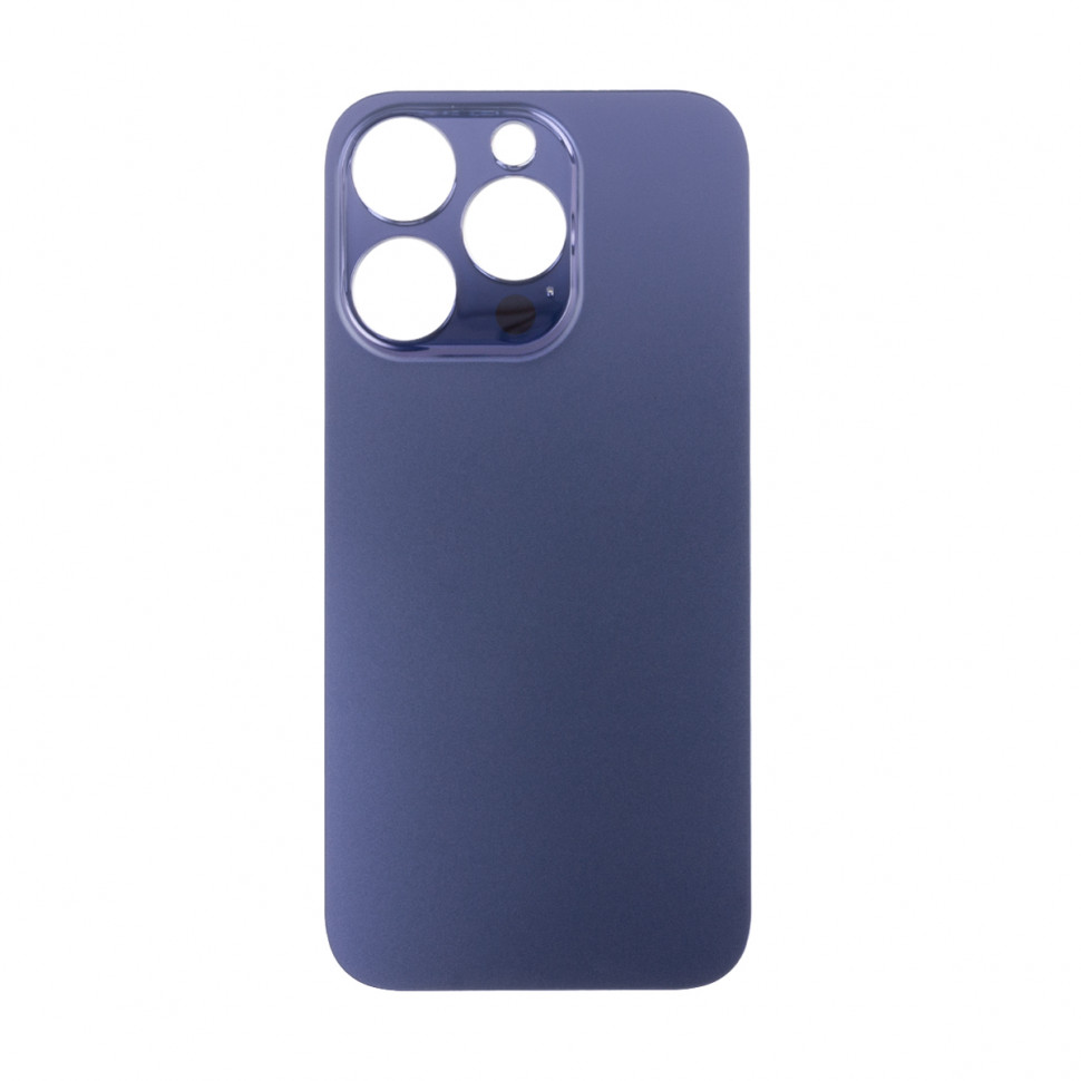 Задняя крышка для iPhone 14 Pro Темно-фиолетовый (стекло, широкий вырез камеры, логотип) - Премиум