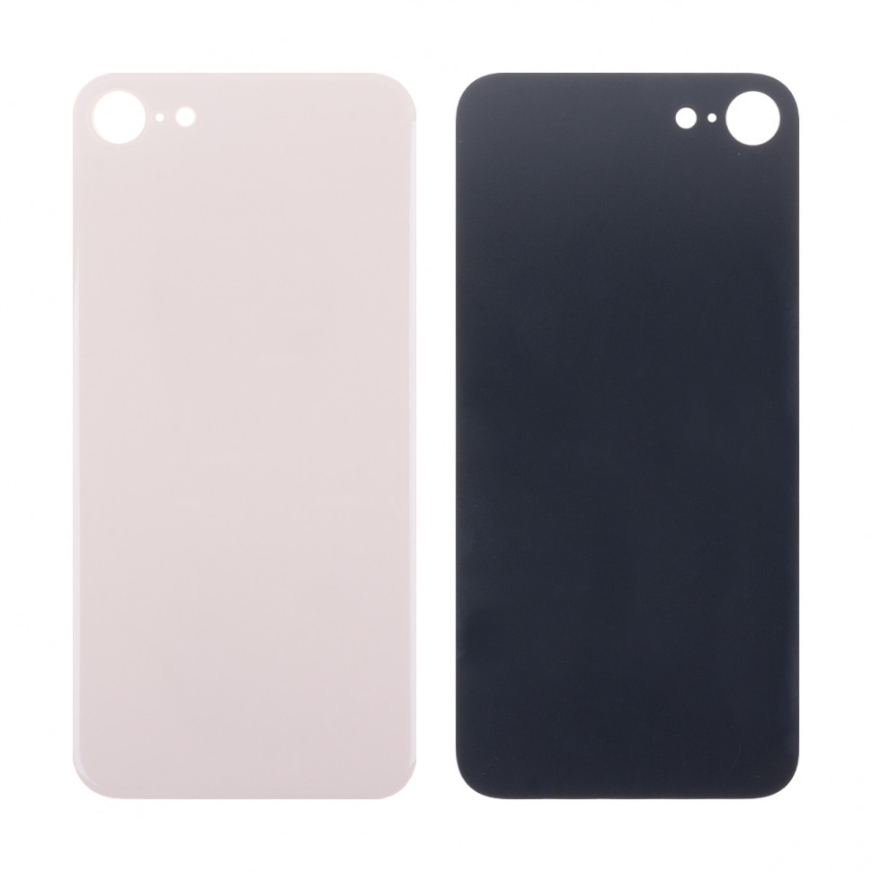 Задняя крышка для iPhone 8 Золото (стекло, широкий вырез под камеру, логотип) - Премиум