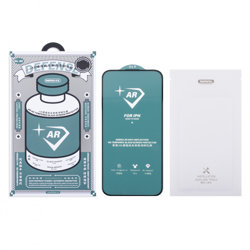Защитное стекло "Антибликовое" Remax Medicine Glass GL-86 для iPhone 15 Pro Max Черный
