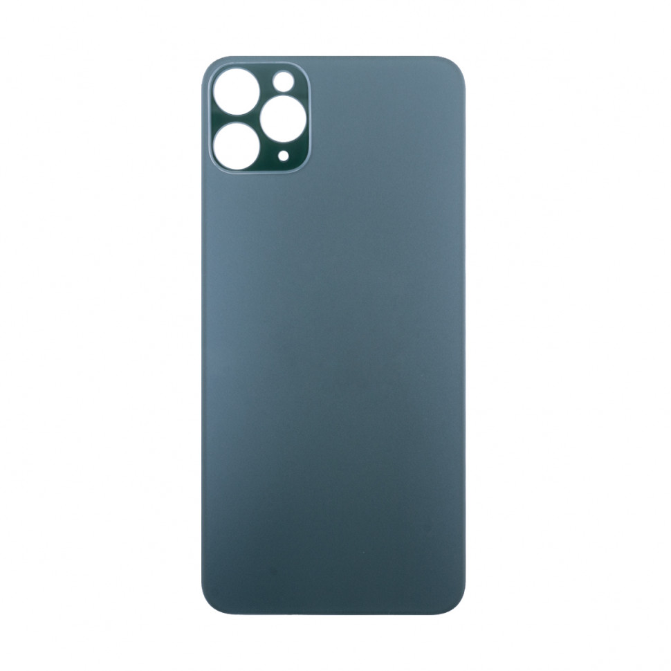 Задняя крышка для iPhone 11 Pro Max Темно-зеленый (стекло, широкий вырез под камеру, логотип)