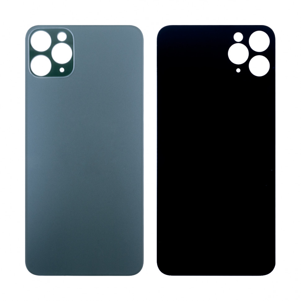 Задняя крышка для iPhone 11 Pro Max Темно-зеленый (стекло, широкий вырез под камеру, логотип)