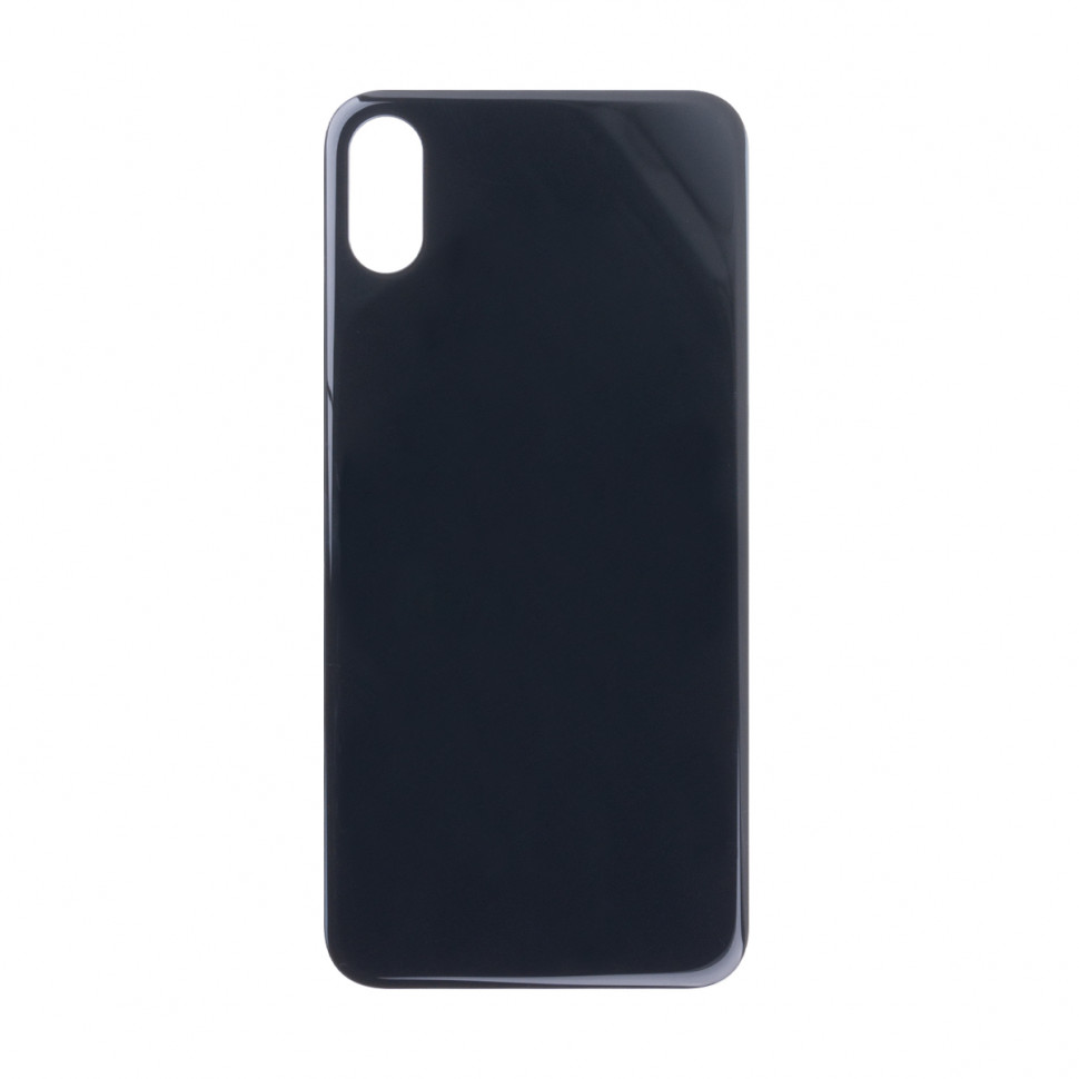 Задняя крышка для iPhone X Серый (стекло, широкий вырез под камеру, логотип) - Премиум