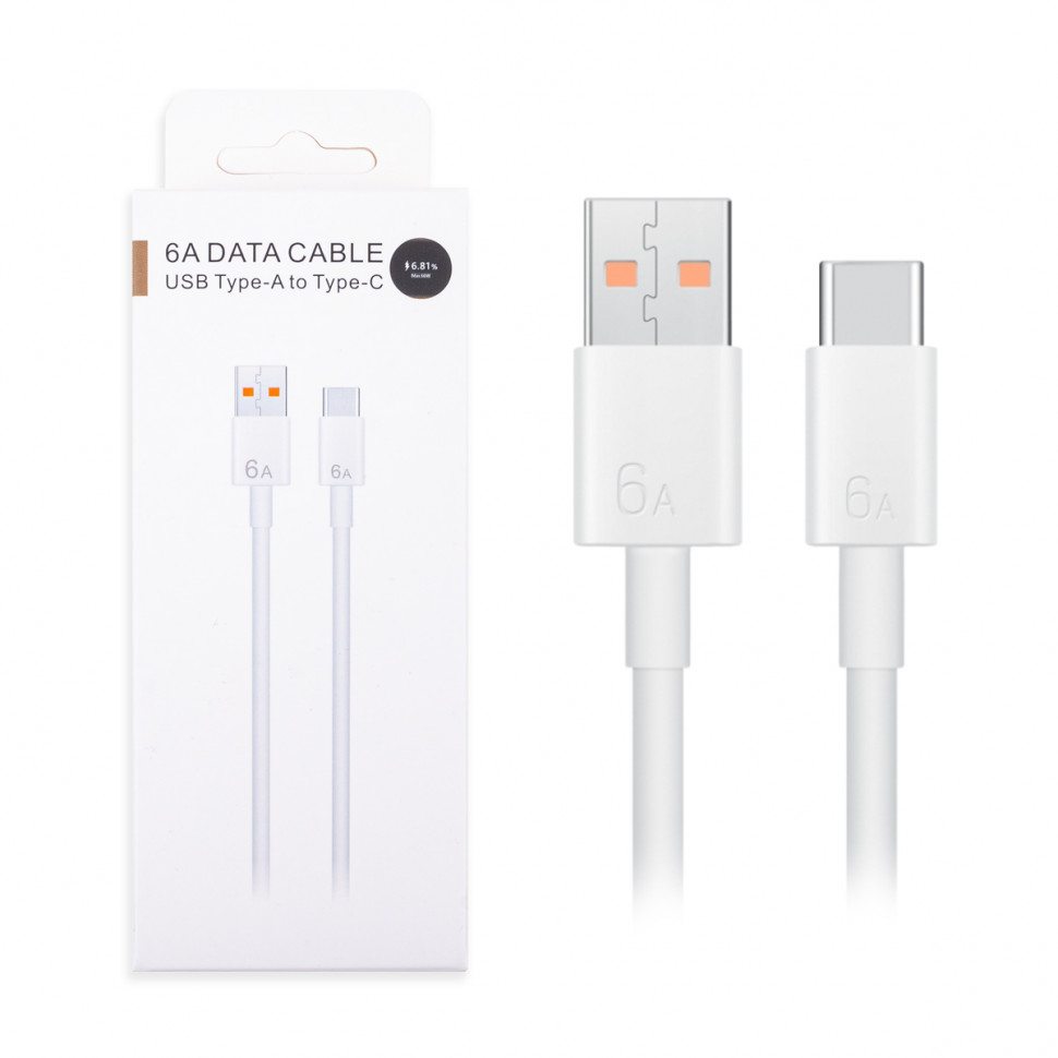 Кабель USB - Type-C для Huawei (6A, 66W, чип SuperCharger) Белый Оригинал