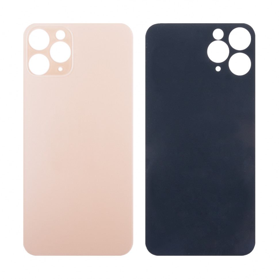 Задняя крышка для iPhone 11 Pro Золото (стекло, широкий вырез под камеру, логотип)