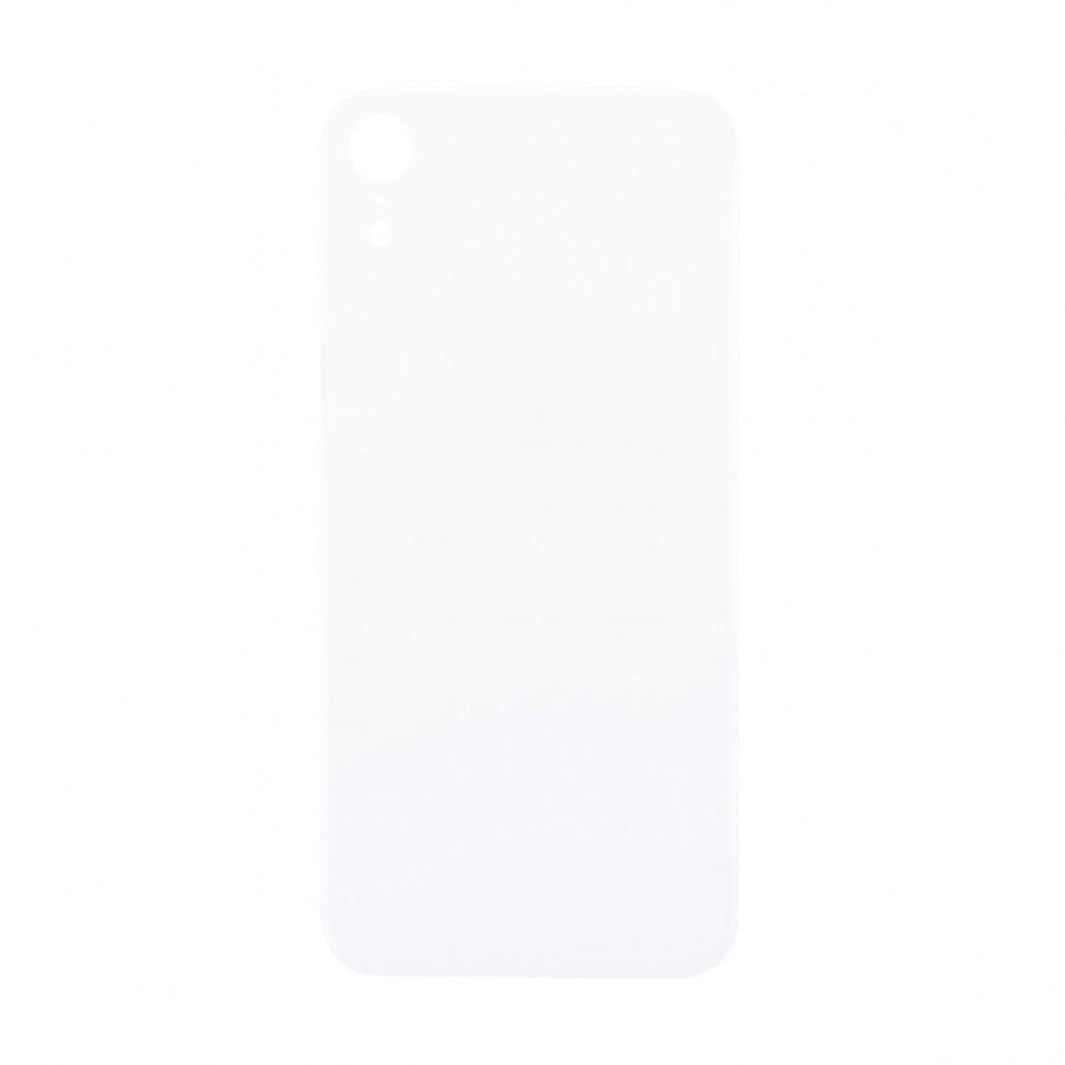 Задняя крышка для iPhone Xr Белый (стекло, широкий вырез под камеру, логотип) - Премиум