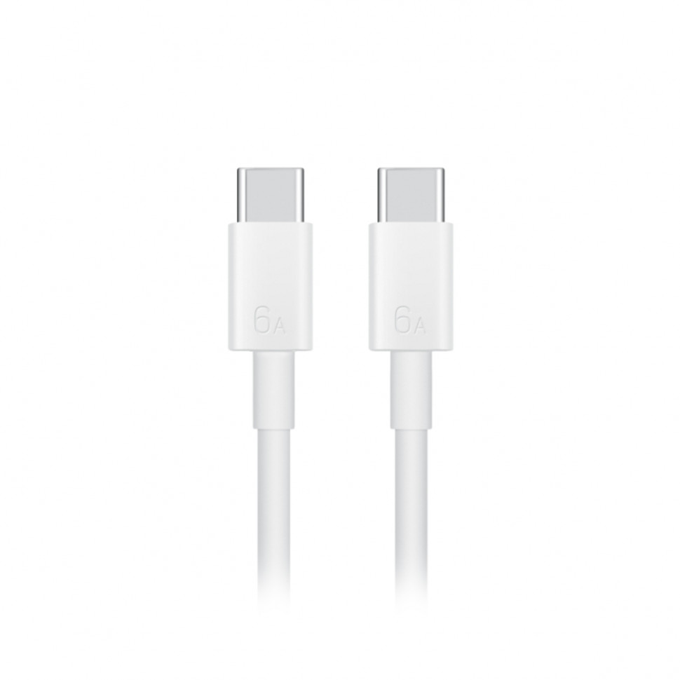 Кабель Type-C - Type-C Huawei (6A, 88W, чип SuperCharger) Белый Оригинал