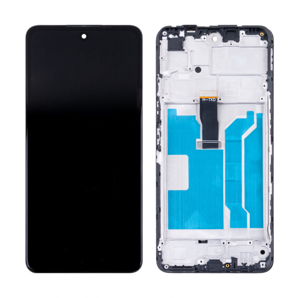 Дисплей с рамкой для Huawei Honor 10X Lite/P Smart 2021 Черный Оригинал