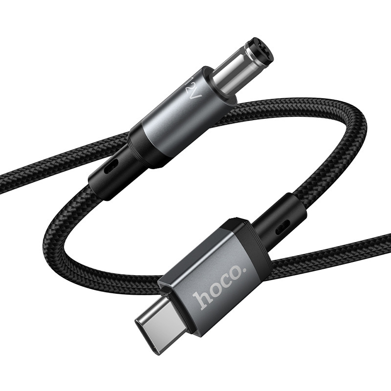 Кабель Type-C - DC 5.5 Hoco X129 (оплетка нейлон, 1 м) Черный