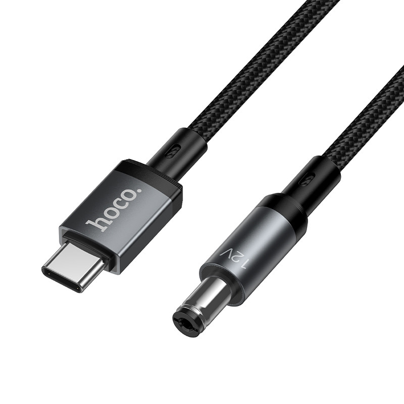 Кабель Type-C - DC 5.5 Hoco X129 (оплетка нейлон, 1 м) Черный