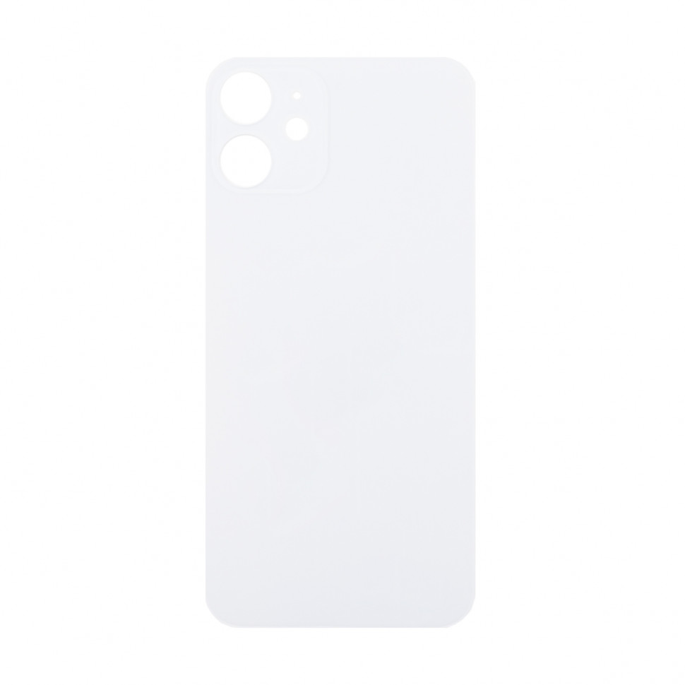 Задняя крышка для iPhone 12 mini Белый (стекло, широкий вырез под камеру, логотип)