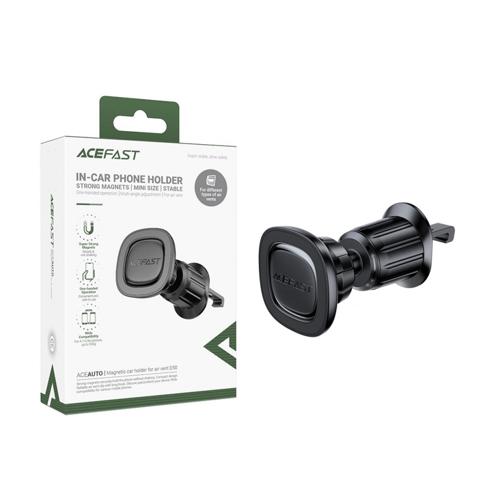 Авто держатель Acefast D50 (магнитный, в дефлектор) Черный