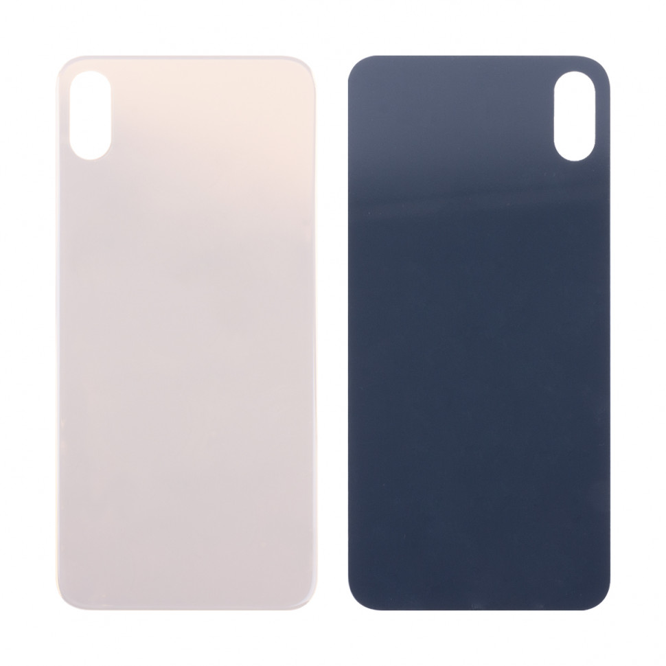 Задняя крышка для iPhone Xs Max Золото (стекло, широкий вырез под камеру, логотип) - Премиум