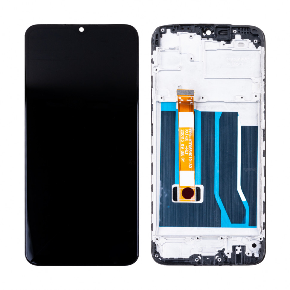 Дисплей с рамкой для Realme C3 Черный Оригинал