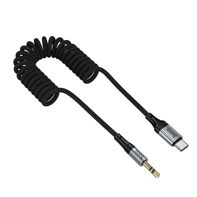Кабель AUX "3,5 мм" Jack - Type-C Hoco UPA33B (1.5 м) Черный