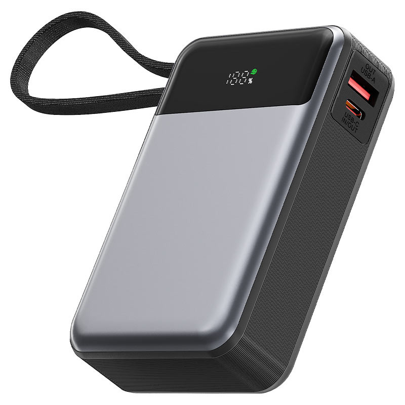 Внешний Аккумулятор Acefast M21 20000 mAh (65W, QC3.0, PD, AVS, USB, Type-C, LCD) Черный