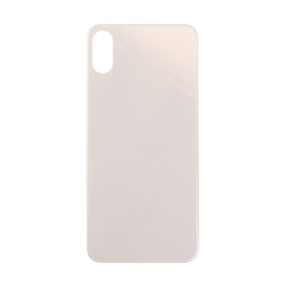 Задняя крышка для iPhone Xs Золото (стекло, широкий вырез под камеру, логотип) - Премиум
