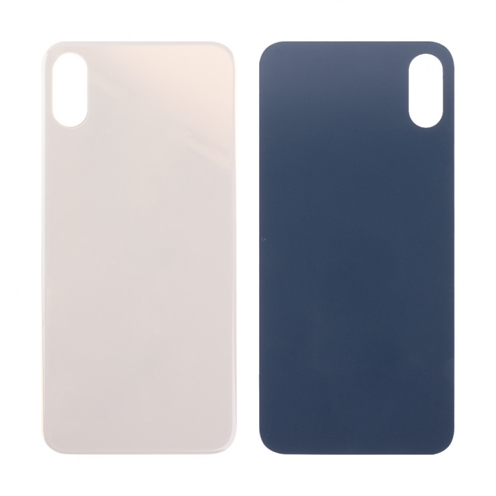 Задняя крышка для iPhone Xs Золото (стекло, широкий вырез под камеру, логотип) - Премиум