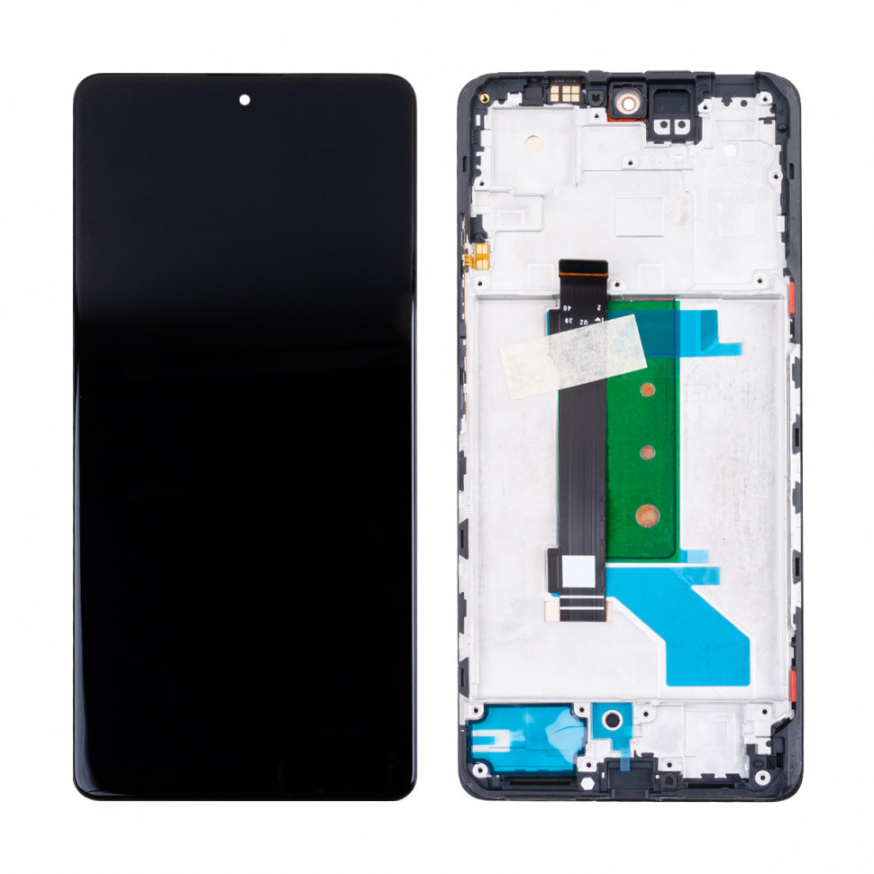 Дисплей с рамкой для Xiaomi Redmi Note 12 Pro+ Черный Оригинал (SP)