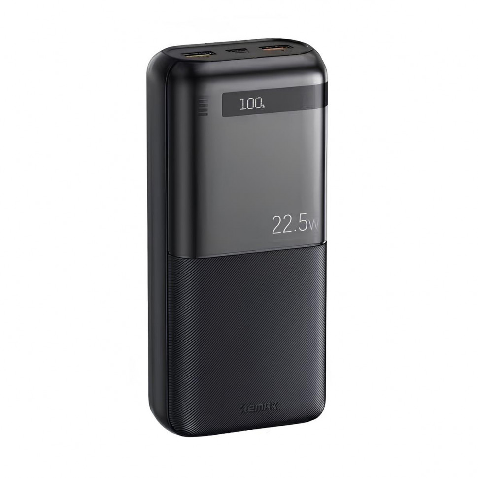 Внешний Аккумулятор Remax RPP-72 20000 mAh (22,5W, QC3.0, PD, 2USB, MicroUSB, Type-C, LCD) Черный