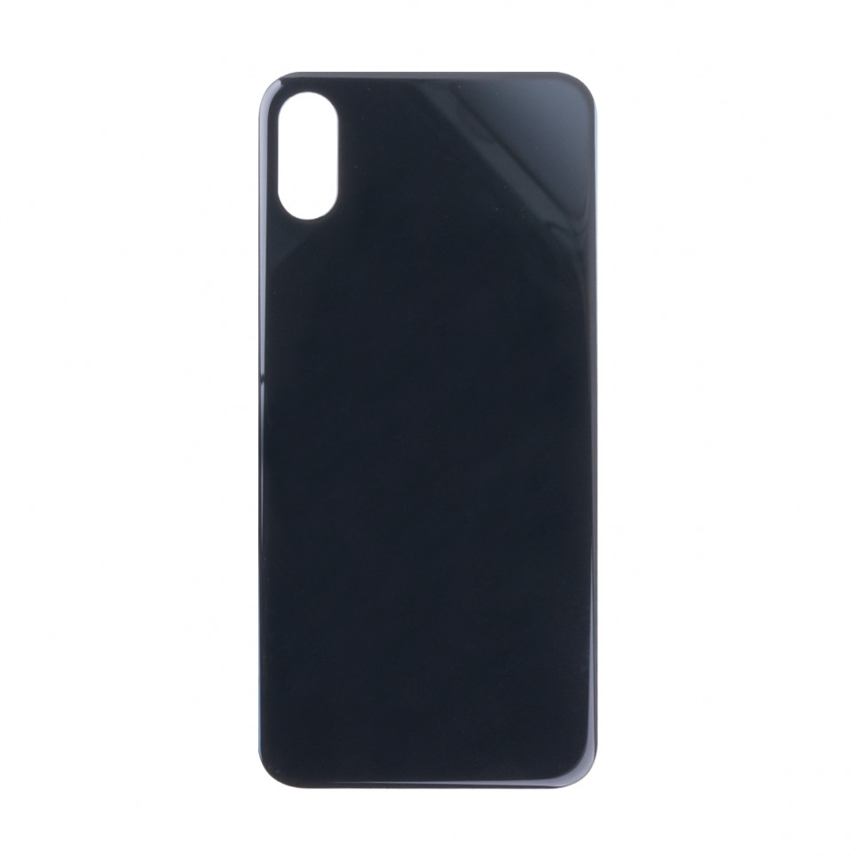Задняя крышка для iPhone Xs Серый (стекло, широкий вырез под камеру, логотип) - Премиум