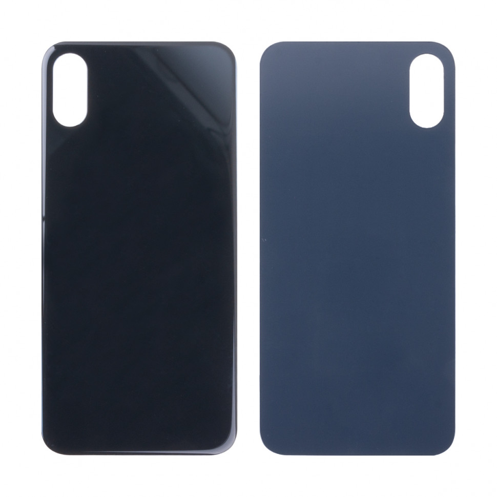 Задняя крышка для iPhone Xs Серый (стекло, широкий вырез под камеру, логотип) - Премиум