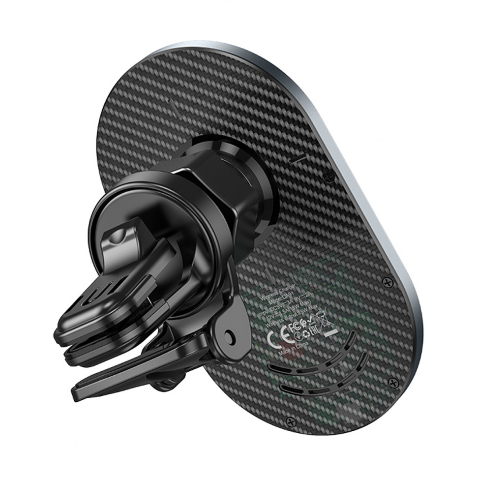 Авто держатель Hoco CA91 (MagSafe 15W, в дефлектор) Черный
